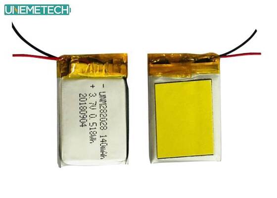 Quality  Low Self Discharge LiPo Battery 282028 / 3.7V 140mAh Lithium Polymer Battery for Wearable Devices factory