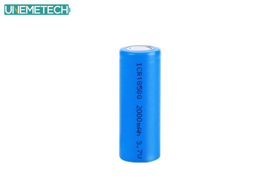 Quality  3.7V 18500 lithium ion battery 2000mAh Rechargeable Cylindrical For Flashlight factory