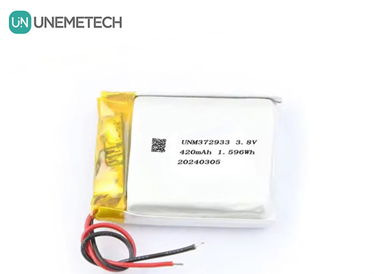 Customized 3.8V 420mAh High Voltage Lipo Battery 372933 4.35V Lithium Battery For Smart Watches