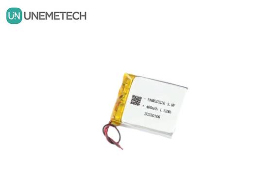 Custom 3.8V 400mAh High Voltage Lithium Ion Battery Pack 622526 For Smart Watches
