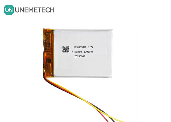 3.7V 530mAh Custom Lithium Polymer Battery 403040 With UL1642 Long Cycle Life