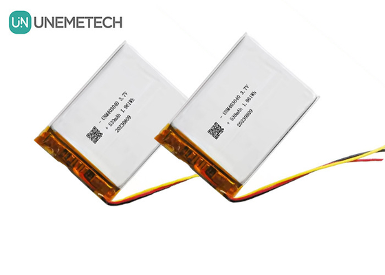 3.7V 530mAh Custom Lithium Polymer Battery 403040 With UL1642 Long Cycle Life