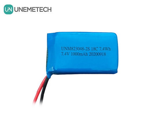2S High Discharge Rate LiPo Battery / 18C Lithium Polymer Battery 7.4v 1000mah 823048