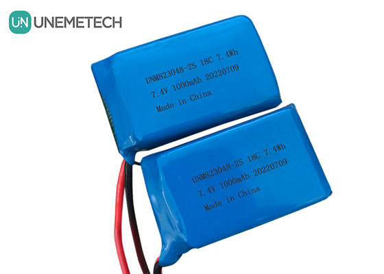 2S High Discharge Rate LiPo Battery / 18C Lithium Polymer Battery 7.4v 1000mah 823048