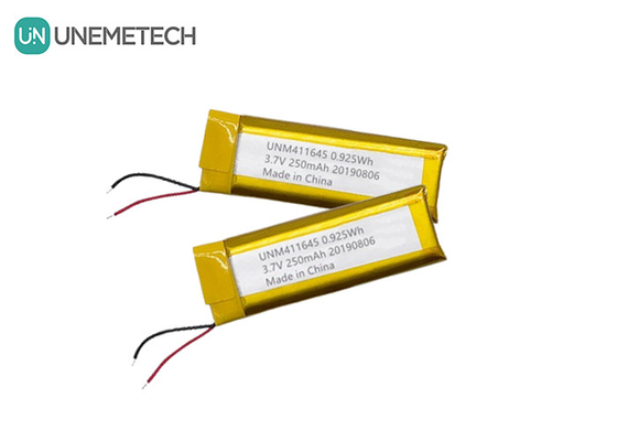 3.7V 250mAh Li-polymer Battery 411645 / LiPo Rechargeable Battery Pack for POS Machine