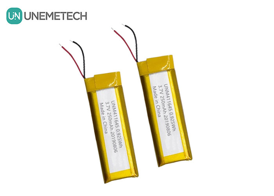 3.7V 250mAh Li-polymer Battery 411645 / LiPo Rechargeable Battery Pack for POS Machine
