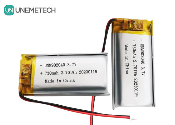 UL1642 Certificates Rechargeable Lipo Battery 902040 3.7V 730mAh for Mobile Device