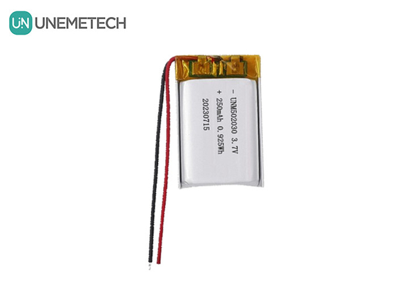 UNEMETECH 3.7V 250mAh Rechargeable Lithium Polymer Battery 502030 for Beauty Devices
