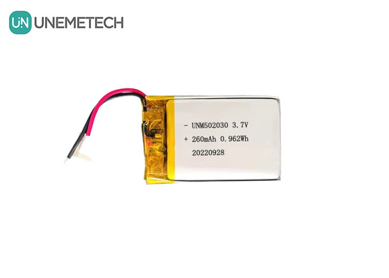 Rechargeable Lipo Batteries 502030 / 3.7V 260mAh Small Custom Lithium Polymer Battery