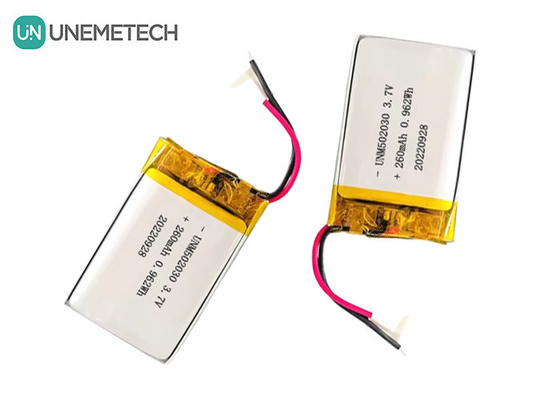 Rechargeable Lipo Batteries 502030 / 3.7V 260mAh Small Custom Lithium Polymer Battery