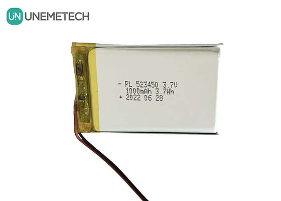 MSDS Approved 3.7V Polymer Lithium ion Battery 1000mAh 523450 for Home Application