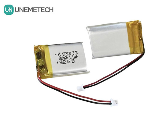3.7V 300mAh Customized Silver Rechargeable Lithium ion Polymer Battery Pack 602030 for GPS Tracker