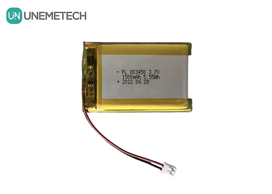 UNEMETECH 1.5A Rechargeable Li-polymer Battery 803450 / 3.7V 1500mAh Lithium Ion Polymer Battery