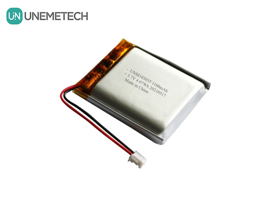 UNEMETECH 3.7V 1100mAh Lithium Polymer Battery / Long Cycle Life Rechargeable Lipo Battery 103035