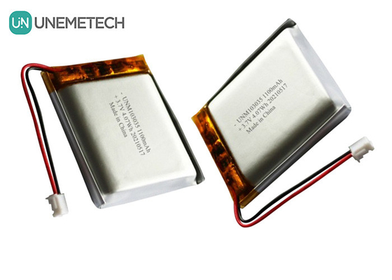 UNEMETECH 3.7V 1100mAh Lithium Polymer Battery / Long Cycle Life Rechargeable Lipo Battery 103035