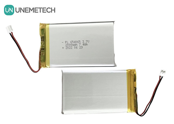 2000mAh 3.7V Rechargeable Lithium Polymer Battery 654065 for Electronic Toys