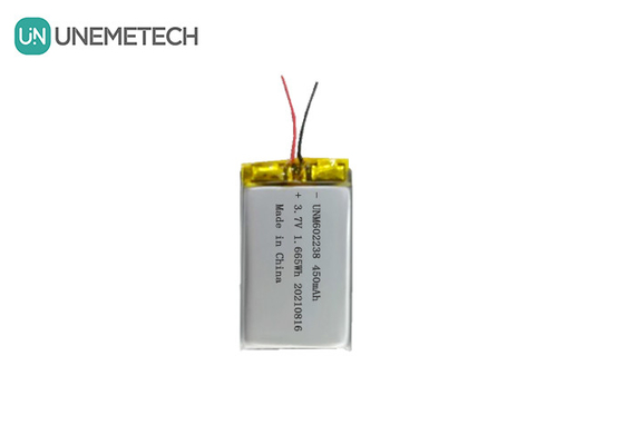 4.2V Rechargeable Lithium Polymer Battery 602238 3.7V 450mAh for Consumer Electronics