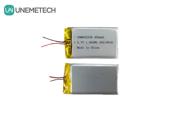 4.2V Rechargeable Lithium Polymer Battery 602238 3.7V 450mAh for Consumer Electronics