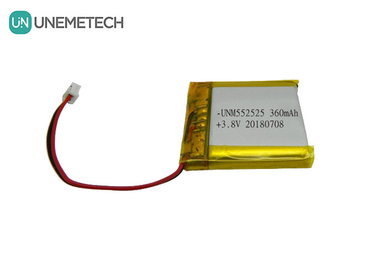 4.35V 360mAh Polymer High Voltage Lithium Ion Battery 552525 3.8V For Portable Devices