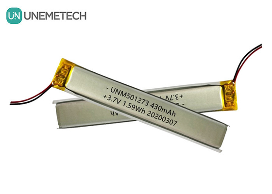 5.0*12.0*73.0mm Lithium Polymer Battery / 3.7V 430mAh 501273 Thin Lipo Battery for Bluetooth Devices