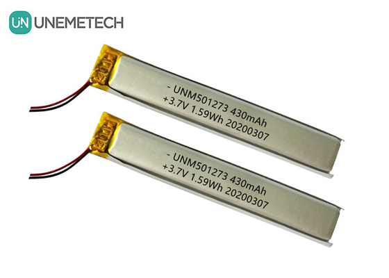 5.0*12.0*73.0mm Lithium Polymer Battery / 3.7V 430mAh 501273 Thin Lipo Battery for Bluetooth Devices