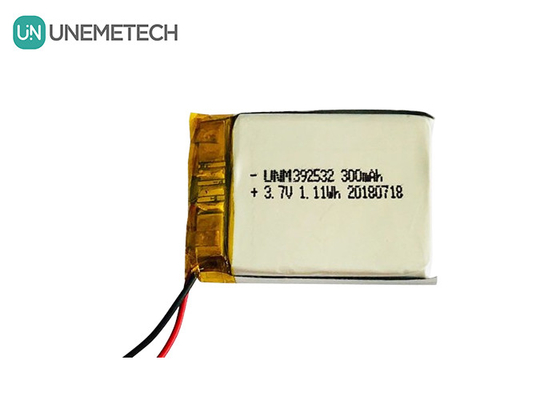 GPS Tracker Custom Lithium Polymer Battery / 3.7V 300mAh 392532 Rechargeable Lipo Battery
