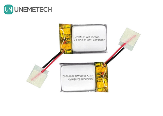 85mAh 3.7V Small Lithium Polymer Battery 421522 Rechargeable With PCM And Lead Wire​​s