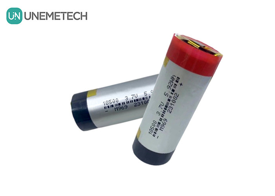 3A Cylindrical LiPo Battery 3.7V 1600mAh 18500 Lithium Polymer Battery For Consumer Electronics