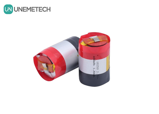 18250 630mAh 3.7V Cylindrical Rechargeable Li Ion Polymer Battery With 5A Pluse Discharge Current