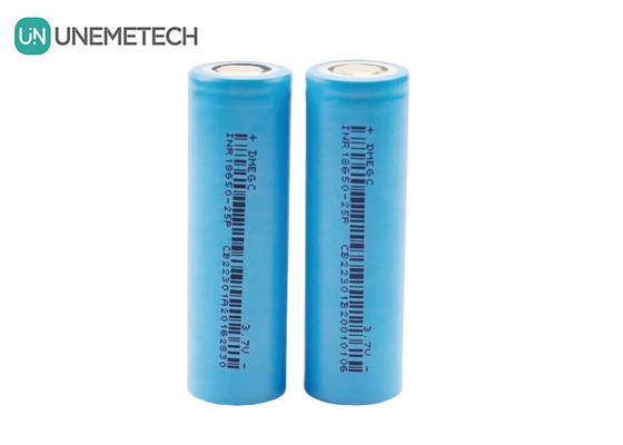 2500mAh 3.7V Max 6A Continuous Charge Cylindrical Lithium Ion Battery 18650 INR18650-25P