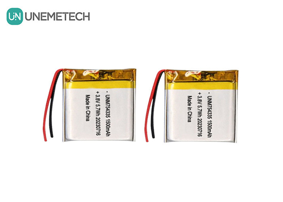4.35V High Voltage Lipo Batteries 754335 3.8V 1500mAh Rechargeable Polymer Lithium Battery