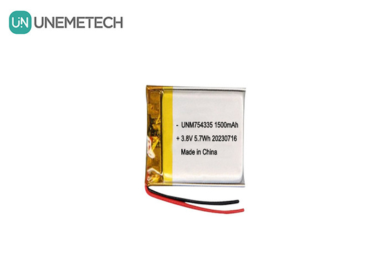 4.35V High Voltage Lipo Batteries 754335 3.8V 1500mAh Rechargeable Polymer Lithium Battery