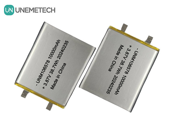 High Capacity LiPo Battery 10000mAh 3.87V 106578 For Energy Storage Systems