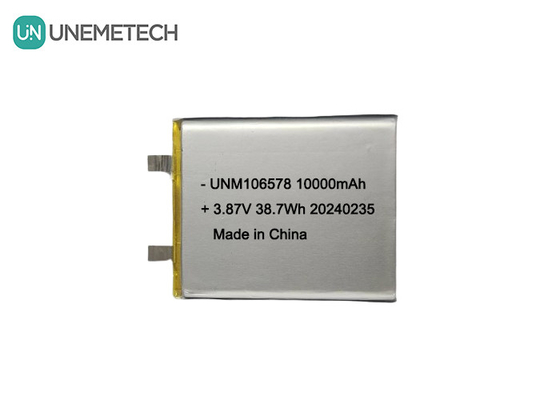 High Capacity LiPo Battery 10000mAh 3.87V 106578 For Energy Storage Systems