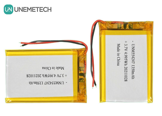 3.7V 1350mAh Rechargeable Li Ion Polymer Battery Pack 554247 for Mini Drone