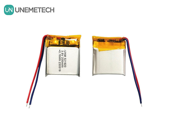 High Voltage Lithium Polymer Battery 3.8V 200mAh 521920 for Smart Watches