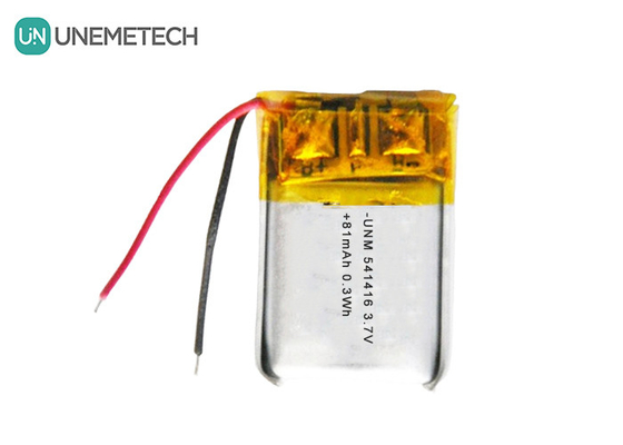 3.7V Lipo Rechargeable Batteries 541416 81mAh Small LiPo Battery for Bluetooth Headsets