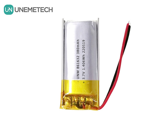 1S LiPo Batteries 3.7V 380mAh Rechargeable Li-polymer Battery 861632 for Table Lamp