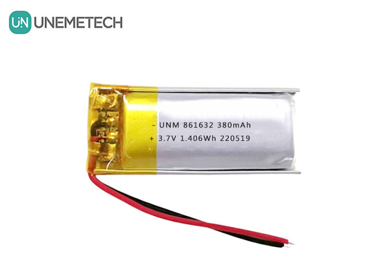 1S LiPo Batteries 3.7V 380mAh Rechargeable Li-polymer Battery 861632 for Table Lamp