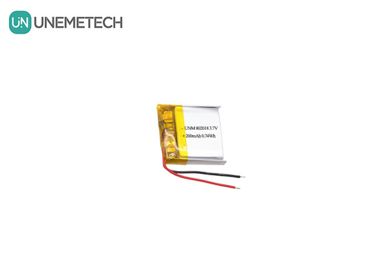 3.7V 200mAh Rapid Charging Li-Ion Polymer Battery Cells 802018 For Depilator