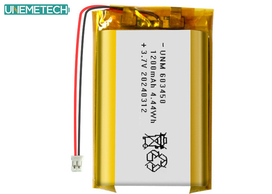 3.7V 1200mAh Rechargeable Lithium Polymer Battery 603450 with CE Approved for Electronics