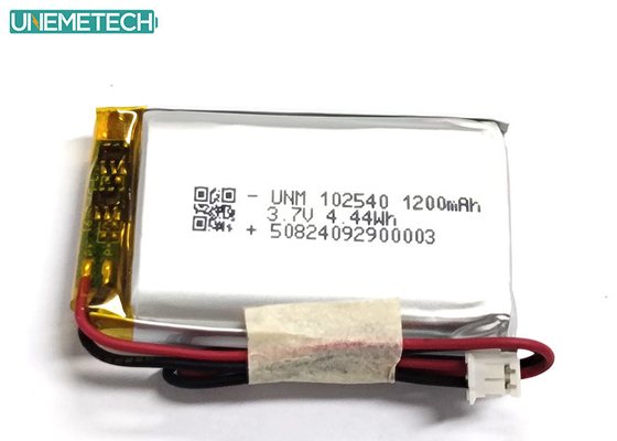 1200mAh 2C Fast Charge Lithium Polymer Battery 3.7V 102540 For Medical Product