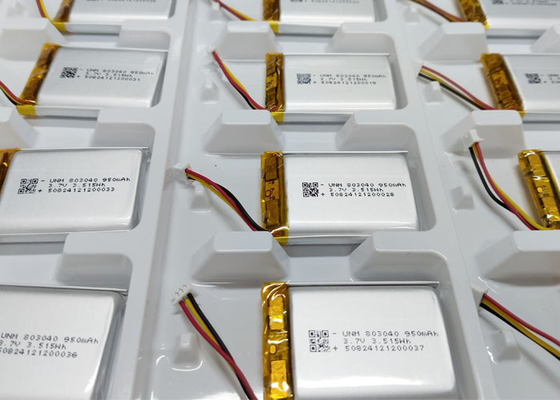 3.7V 950mAh 803040 Polymer Lithium Ion Battery With Molex51021-3P For Oudoor Electronics