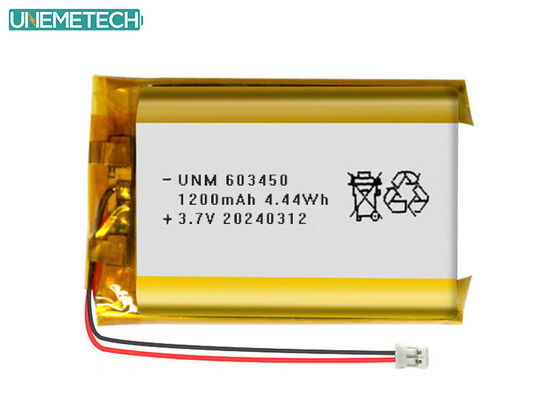 Quality 3.7V 1200mAh Rechargeable Lithium Polymer Battery 603450 with CE Certified for Electronics factory