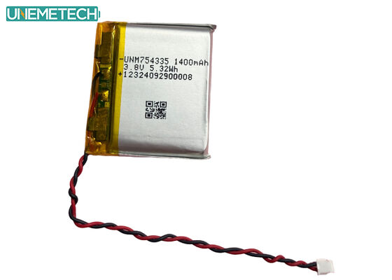 Quality 4.35V High Voltage LiPo Batteries 754335 3.8V 1400mAh Rechargeable Polymer Lithium Battery factory
