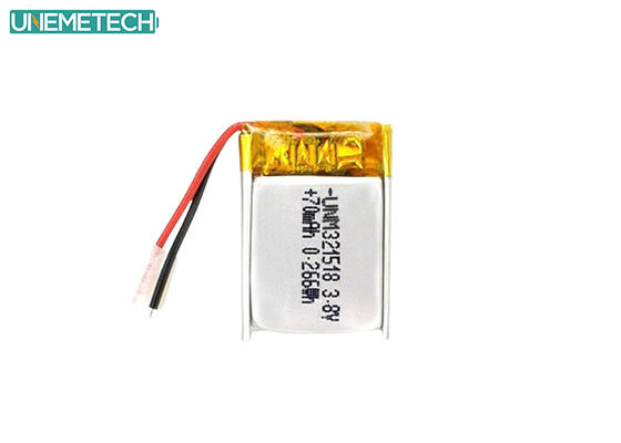 Quality 3.8V High Voltage Li Ion Battery Ultra Small Lipo Battery 4.35V 70mAh 321518 For GPS Tracker factory